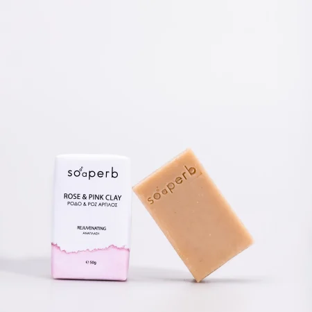 ΣΑΠΟΥΝΙ ΤΡΙΑΝΤΑΦΥΛΛΟ ΚΑΙ ΡΟΖ ΑΡΓΙΛΟΣ, 50ΓΡ – SOAPERB ROSE & PINK CLAY