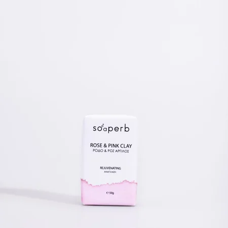 Σαπούνι Τριαντάφυλλο και Ροζ Άργιλος 50gr – Soaperb Rose & Pink Clay