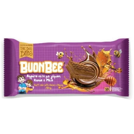 ΑΦΡΑΤΟ ΚΕΙΚ ΜΕ ΚΑΚΑΟ & ΜΕΛΙ 10 τεμ THE BEE BROS BUONBEE