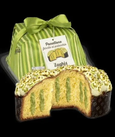 PANETTONE ZAGHIS ΜΕ ΚΡΕΜΑ ΦΙΣΤΙΚΙΟΥ 800γρ