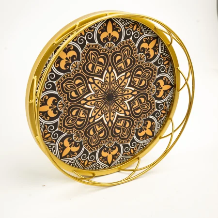 ΔΙΣΚΟΣ ΜΕΤΑΛΛΙΚΟΣ ΣΤΡΟΓΓΥΛΟΣ ΚΑΦΕ NUDE ΜΑΝΔΑΛΑ Ø32cm