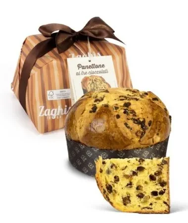 PANETTONE ZAGHIS ΜΕ 3 ΕΙΔΗ ΣΟΚΟΛΑΤΑΣ DOMORI 750γρ