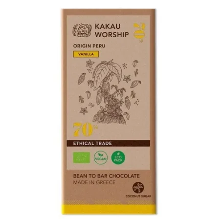 Kakau Σοκολάτα Bio Βανίλια 70% 75gr