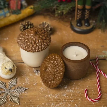 Χειροποίητα Κεριά Κέρινο Βελανίδι με Χριστουγγενιάτικο ΑΡΩΜΑ