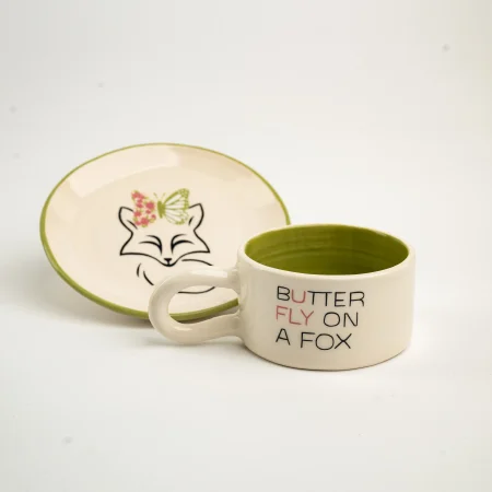 Κεραμικό Πιατάκι Butterfly on a fox D15