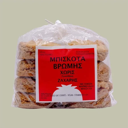 Μπισκότα Βρώμης με Μαρμελάδα Φράουλα Alfa Flavor 300gr