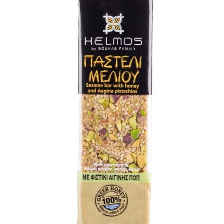 Παστέλι Μελιού με Φυστίκι Αιγίνης 75gr Χελμός