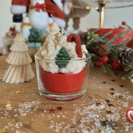 Χειροποίητα Κεριά Xmas Red Cupcake με Χριστουγεννιάτικο Άρωμα