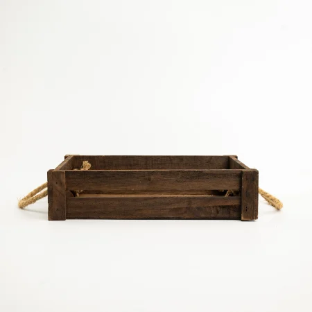 Ξύλινο Καφάσι Καφέ Σκοινί