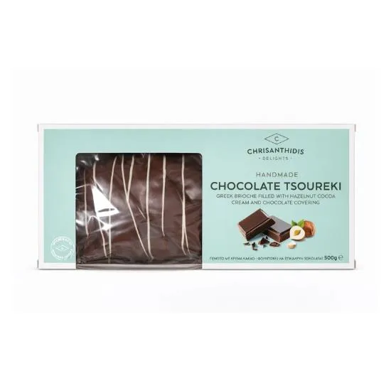 Το χειροποίητο τσουρέκι σοκολάτας Chrisanthidis Delights είναι μια απολαυστική εκδοχή του παραδοσιακού ελληνικού τσουρεκιού.