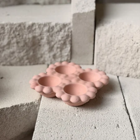 Τσιμεντένια Χειροποίητη Πασχαλινή Αυγοθήκη 6 Θέσεων Ροζ