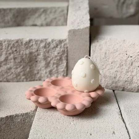 Τσιμεντένια Χειροποίητη Πασχαλινή Αυγοθήκη 6 Θέσεων Ροζ