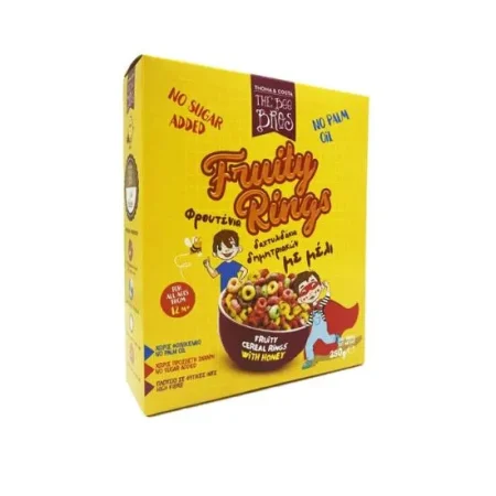 Δημητριακά Φρουτένια Δαχτυλιδάκια Μελιού 250gr The Bee Bros