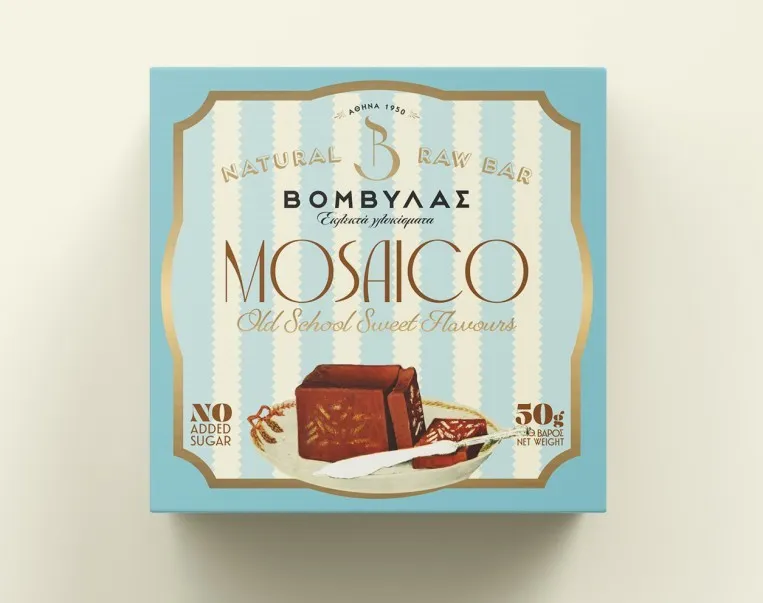 Μπάρα Φυτική χωρίς Ζάχαρη με Γεύση Μωσαϊκό 50gr Βομβύλας