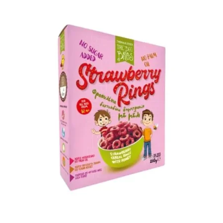 Δημητριακά Δαχτυλιδάκια με Φράουλα και Μέλι 250g The Bee Bros