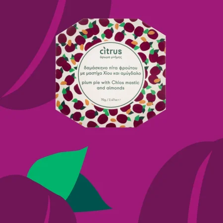 Δαμάσκηνο Πίτα Φρούτου με Μαστίχα Χίου και Αμύγδαλο