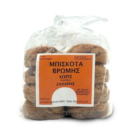 Μπισκότα Βρώμης με Μαρμελάδα Ροδάκινο Alfa Flavor 300gr