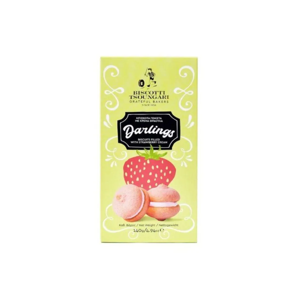 Μπισκότα με Κρέμα Φράουλα 140gr Darlings