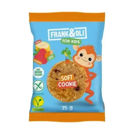 Frank & Oli For Kids Soft Cookie Almond Paste, Strawberry & Banana 35 gr