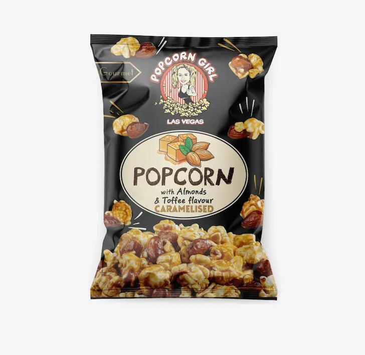 Popcorn Καραμελωμένο με Αμύγδαλο & Toffee Girl Las Vegas 65gr