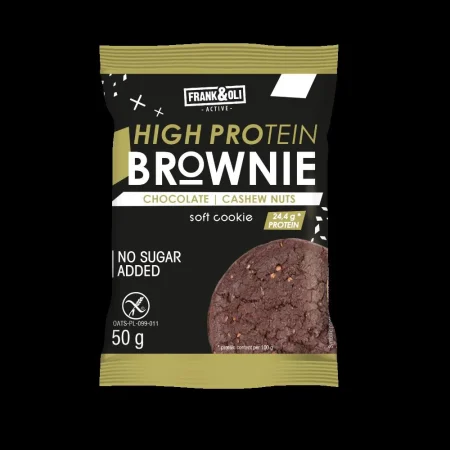 Frank & Oli High Protein Soft Cookie Brownie Chocolate and Cashew Nuts 50gr