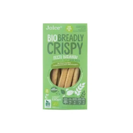 Κριτσίνια με Πέστο Βασιλικού Bio Breadly Crispy 120gr